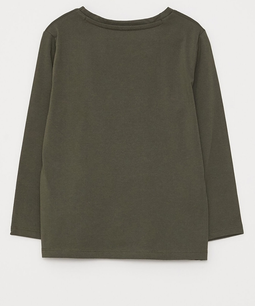 تشيرت مطبوع بأكمام طويلة وقبة دائرية