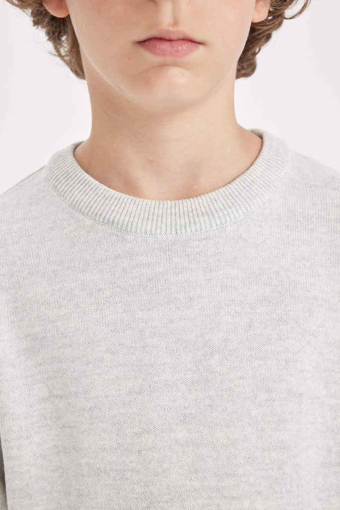 بلوفر تريكو بياقة مستديرة