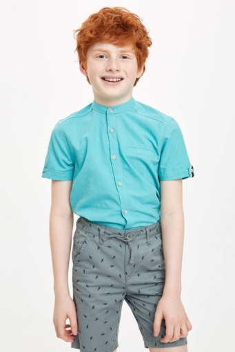 قميص اولادي قصير الأكمام  نعناعي *