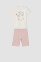 [u7087a6pn291] طقم بناتي قطن من قطعتين (6 - 7 year)