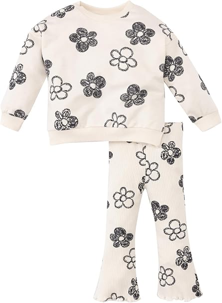 طقم ملابس منسوج للبنات البيبي قطعتين