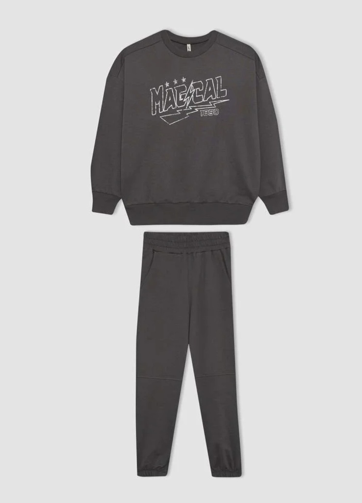 طقم بناتي سويت شيرت وسويت بانتس قطعتين