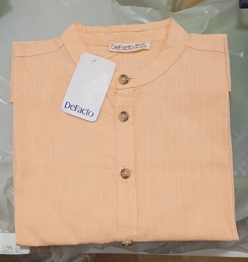 قميص قصة عادية بنص رقبة مدورة *