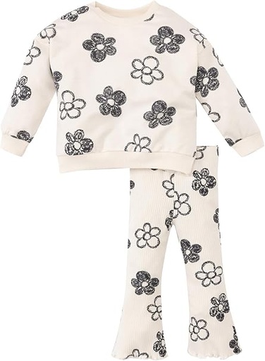 [c0714a5pn354] طقم ملابس منسوج للبنات البيبي قطعتين