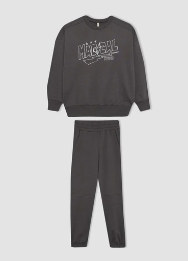 طقم بناتي سويت شيرت وسويت بانتس قطعتين