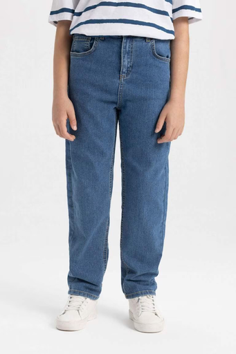 [B5557A8NM28] بنطلون جينز قصة فضفاضة 