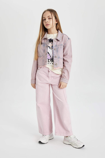 [C0441A8NM28] جاكيت جينز كروب بناتي