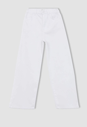 [Y0453A6WT34] بنطلون قطن بناتي برجل عريض وايد ليج *