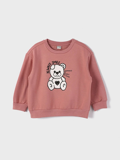 [W3FE63Z4 - VE7] سويت شيرت مطبوع بأكمام طويلة وقبة دائرية